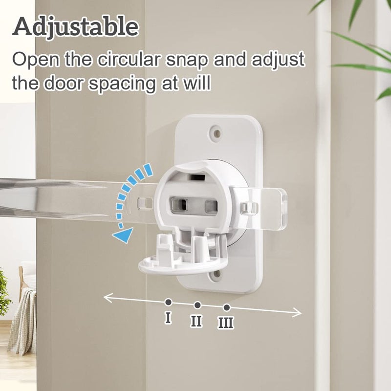 Eudemon 1 Pack Child Proof Door Finger Pinch Guard, Baby Door Stopper& Door Latch, Adjustable Door Lever Handle for Pets, Great Door Lock for Dogs, Easy Cats Entry(Transparent) - Image 3